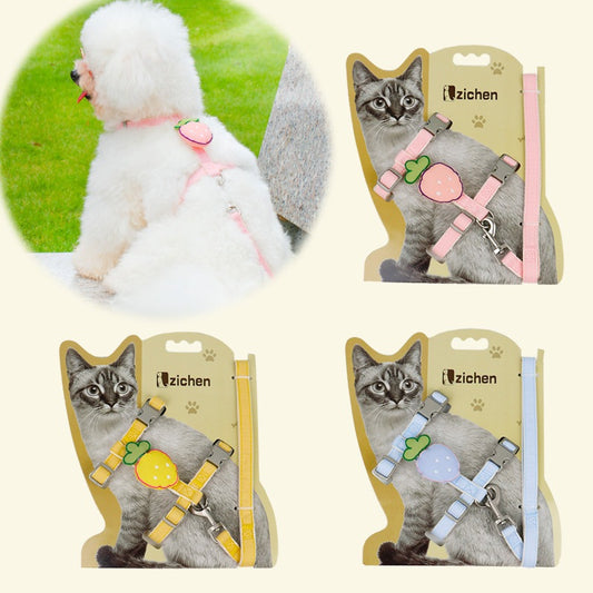 ペットハーネス シンプル 犬用 ハーネス 中型犬 ハーネスリードセット 犬 小型犬 ネコ用ハーネス リード 簡単装着 2点セット お散歩 猫用 犬用ハーネス リーシュ ペット用品 おしゃれ 胴輪 お出
