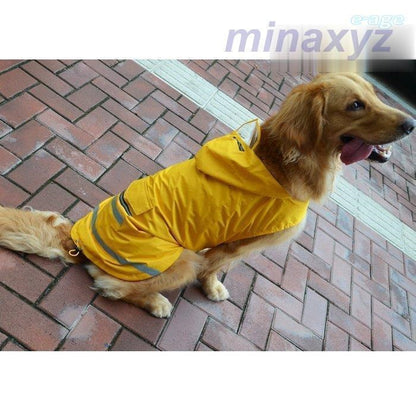 ドッグウェア レインコート カッパ 犬の服 雨具 パーカー フード 反射テープ 大型犬 中型犬 ブルー レッド イー ペット用品 お出掛け 雨の日