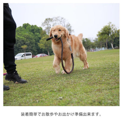 犬 大型犬 ハーネス オシャレ 首輪 リード ペットハーネス 中型犬 大型犬 ハーネスリードセット 2点セット ウェアハーネス 丈夫 犬用 編み風 脱出防止 調整可能 おでかけ シンプル 高品質