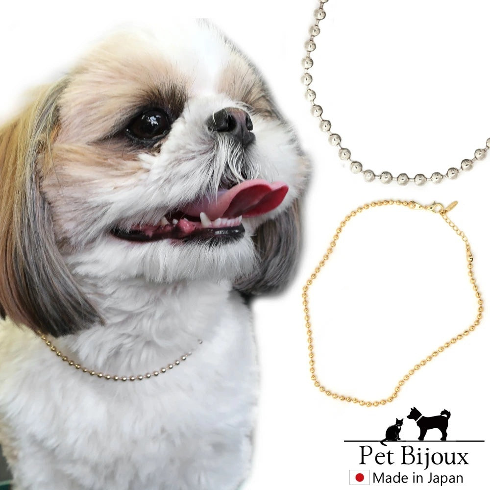 <a href="https://www.qoo10.jp/gmkt.inc/Search/brand.aspx?brandno=121124" target="_blank" class="title_brand" id="btn_brand" title="MELODY ACCESSORY">MELODY ACCESSORY</a>K18GP 送料無料 ドッグアクセサリー 犬用 ネックレス 首輪 チョーカー 犬 いぬ DOG ねこ 猫 ペット ボールチェーン シンプル 小型犬 中型犬 かわいい おしゃ