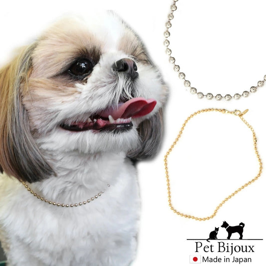 <a href="https://www.qoo10.jp/gmkt.inc/Search/brand.aspx?brandno=121124" target="_blank" class="title_brand" id="btn_brand" title="MELODY ACCESSORY">MELODY ACCESSORY</a>K18GP 送料無料 ドッグアクセサリー 犬用 ネックレス 首輪 チョーカー 犬 いぬ DOG ねこ 猫 ペット ボールチェーン シンプル 小型犬 中型犬 かわいい おしゃ