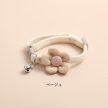 新商品プロモーション，数量限定 犬 首輪 かわいい 花 花柄 フラワー 犬用 小型犬 中型犬 犬の首輪 ペット用品 出かけ 散歩 犬用首輪 鈴付き 長さ調整 チャーム しゃれ 猫の首輪犬 首輪