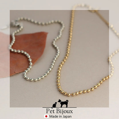 <a href="https://www.qoo10.jp/gmkt.inc/Search/brand.aspx?brandno=121124" target="_blank" class="title_brand" id="btn_brand" title="MELODY ACCESSORY">MELODY ACCESSORY</a>K18GP 送料無料 ドッグアクセサリー 犬用 ネックレス 首輪 チョーカー 犬 いぬ DOG ねこ 猫 ペット ボールチェーン シンプル 小型犬 中型犬 かわいい おしゃ
