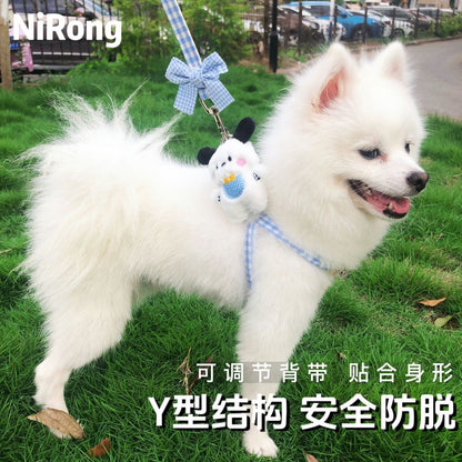メガ割犬牽引ロープ漫画散歩犬牽引ロープ胸ストラップ屋外犬ロープ犬チェーン猫ロープ猫博美テディ963
