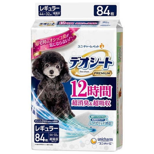 <a href="https://www.qoo10.jp/gmkt.inc/Search/brand.aspx?brandno=18151" target="_blank" class="title_brand" id="btn_brand" title="ユニ・チャーム">ユニ・チャーム</a>デオシート Premium 12時間超消臭&超吸収 レギュラー 84枚