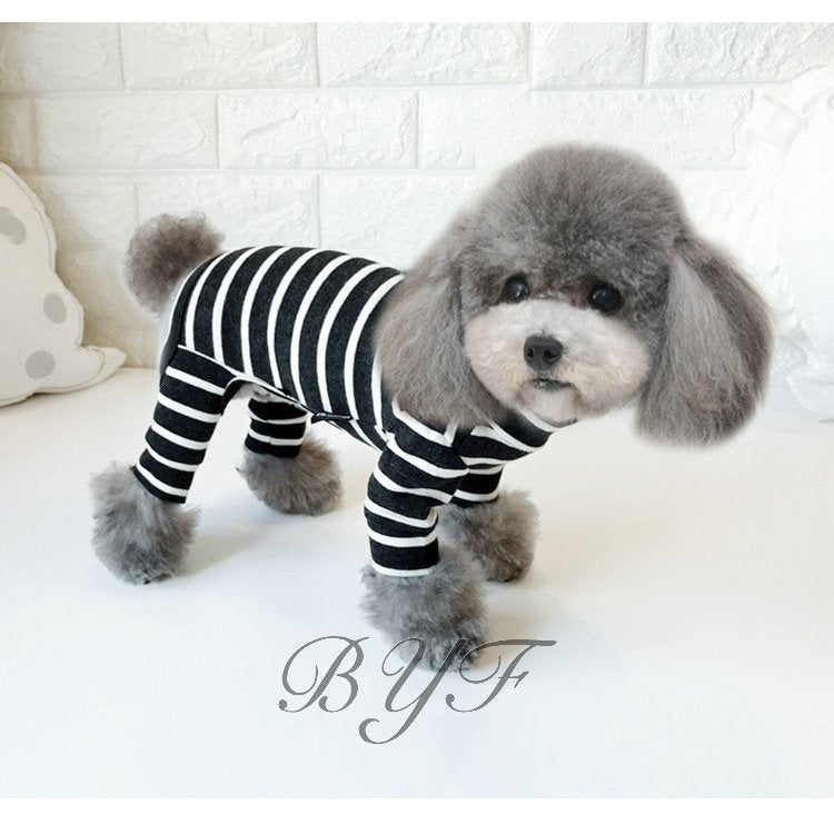 犬服 ストライプ柄 小中型犬服 犬洋服 ペット服 ペット用品 猫 犬つなぎ オシャレな犬用ロンパース