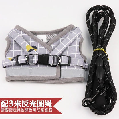 背心式犬牽引紐テディ比熊小型犬胸背ドッグラン子犬チェーンペット用品