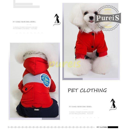 大人の魅力 犬服 ペット服 ペット用品 秋冬中綿ダウンジャケット 防寒 もこもこ あったか つなぎ ロンパース オーバーオール 前開き 小型犬 ペット用 お出掛け お散歩