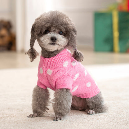 人气新作ホット冬ペット セーター クリスマス小型および中型犬ストライプ フード付きセーター ニット ペット服
