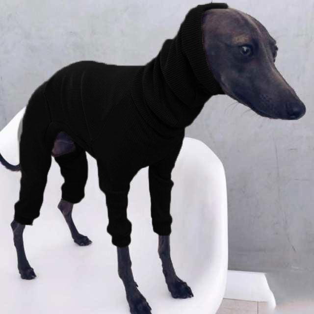新品掲載！タートルネックドッグウェアペットウェア袖あり中型犬大型犬パジャマイタグレサルーキ犬服ックスリムフィット長袖tシャツカットソー部屋着あったか
