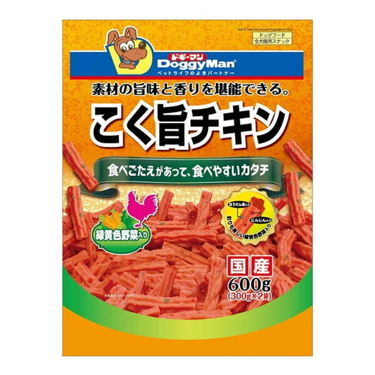 <a href="https://www.qoo10.jp/gmkt.inc/Search/brand.aspx?brandno=25753" target="_blank" class="title_brand" id="btn_brand" title="ドギーマン">ドギーマン</a>こく旨チキン 緑黄色野菜入り 600g