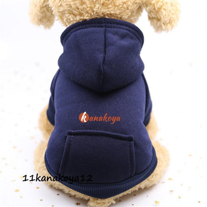 犬 服 ペット用品 犬服 ドッグウェア 裏起毛 パーカー 傷なめ防止 抜け毛 ポケット付き 秋冬 トレーナー 小型犬 中型犬