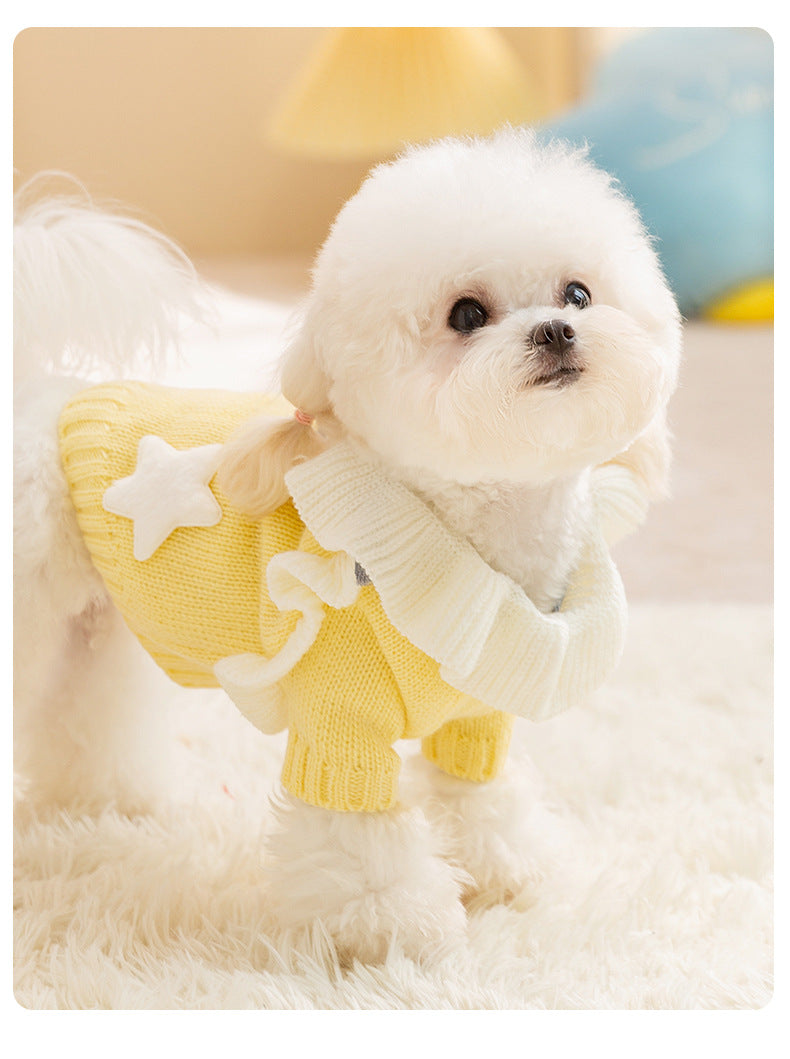 ペット服 秋冬犬スカートニットペット服