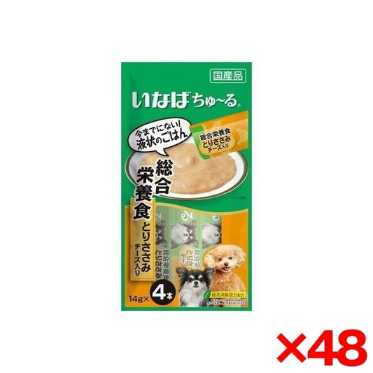 <a href="https://www.qoo10.jp/gmkt.inc/Search/brand.aspx?brandno=77771" target="_blank" class="title_brand" id="btn_brand" title="いなばペットフード">いなばペットフード</a>48個セット D107 Wanちゅ～る 総合栄養食 とりささみ チーズ入り (14g×4本)