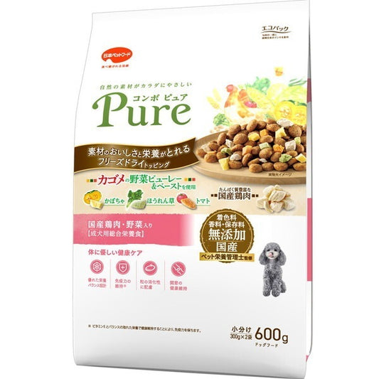 日本ペットフード コンボ ピュア ドッグ 国産鶏肉野菜入り 600g