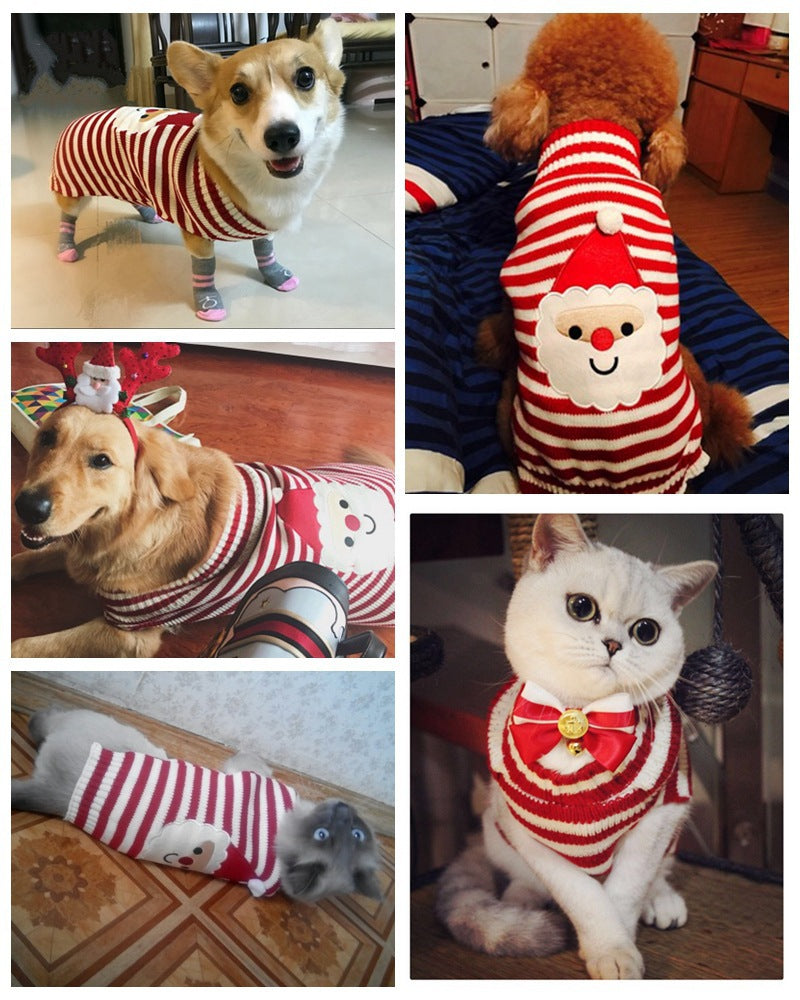 人气新作ペット服 中小型犬VIPテディニューファーザークリスマスペットニットジャンパー犬の服 ペット服
