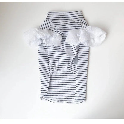 ペットウェア新作秋冬 ペット服　犬猫服　快適で可愛い ペット用品 ペットグッズ ペットウエア コスチューム ボーダー ハイネック フリル レース シンプルペットウェア