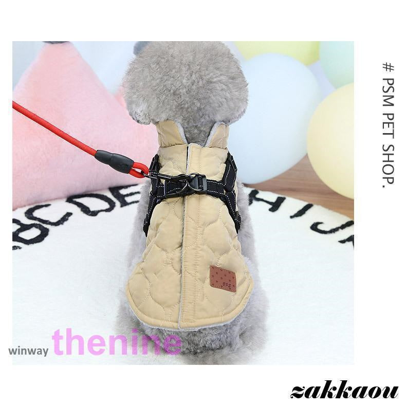 犬 服 ジャンパー 犬の服 ハーネス一体型防寒ジャンパー ドッグウェア ジャケット 小型犬 中型犬 秋 秋服 冬 冬用 冬服 秋冬 おしゃれ アウター コート お出かけ