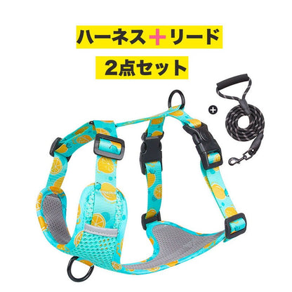犬服 春 犬 ハーネス 小型犬 リードセット 胴輪 リボン おでかけ お散歩 ドッグウェア 可愛い おしゃれ ペットグッズ 首輪 装着しやすく優しいメッシュ素材