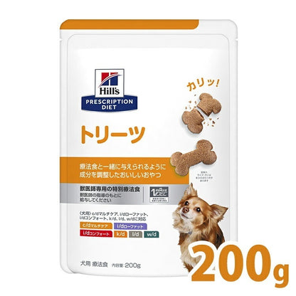 <a href="https://www.qoo10.jp/gmkt.inc/Search/brand.aspx?brandno=77777" target="_blank" class="title_brand" id="btn_brand" title="プリスクリプション・ダイエット">プリスクリプション・ダイエット</a>ドッグフード 犬用 療法食 ヒルズ トリーツ 200g Treats 犬 食事 おやつ c/dマルチケア i/dローファット i/dコンフォート k/d l/d w/d プリスク