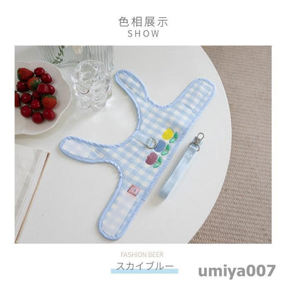 可愛い お出かけ用品 ペットグッズ 胴輪 犬猫リード 犬猫用胸当て＆ハーネス＆リードセット 韓国風 引きひも 抜けない 通気性 ペット胸当て/リード