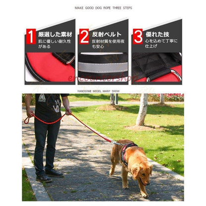 【輸送費無料】ハーネス リード 胴輪 首輪 犬用 中型犬 スプリング ペット 8の字ハーネス 通気性 リード ハー