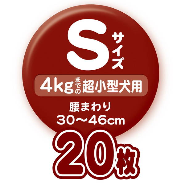 <a href="https://www.qoo10.jp/gmkt.inc/Search/brand.aspx?brandno=66334" target="_blank" class="title_brand" id="btn_brand" title="ペティオ">ペティオ</a>犬用オムツ ずっとね 介護から生まれた紙おむつ S 20枚12 超小型犬 4kg W74520