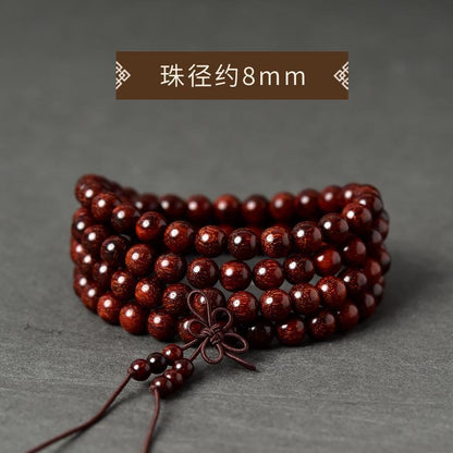 精品小叶紫檀文玩手串高密金星血檀108木质佛珠单圈工艺品批发