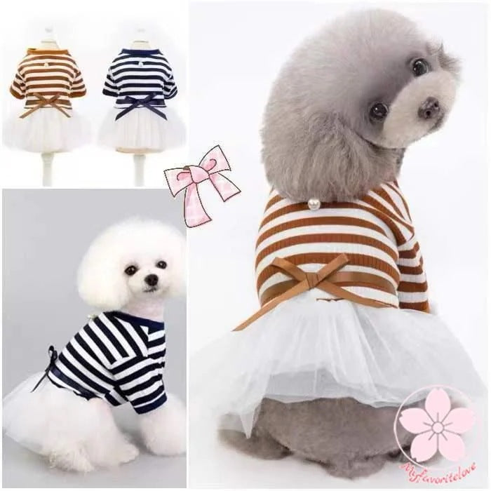 新作登場 ぺット 服 安い 犬 春 夏 秋 ボーダー 柄 ワンピース かわいい 可愛い ハイブランド 猫 ドッグ ウェア