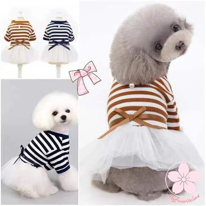 新作登場 ぺット 服 安い 犬 春 夏 秋 ボーダー 柄 ワンピース かわいい 可愛い ハイブランド 猫 ドッグ ウェア
