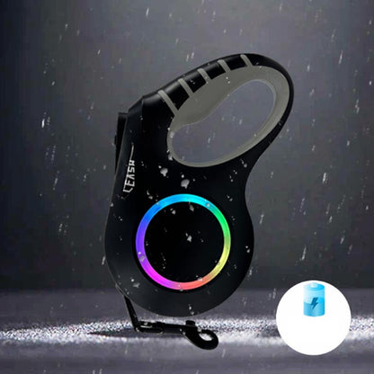 大型犬 伸縮リード 6m LED ライト付き 雰囲気ライト USB 充電式 犬 リード 伸縮 光る 犬用 中型犬 小型犬 ドッグリード タッチパネル ワンタッチ Type-C 充電 大容量電池 長時間