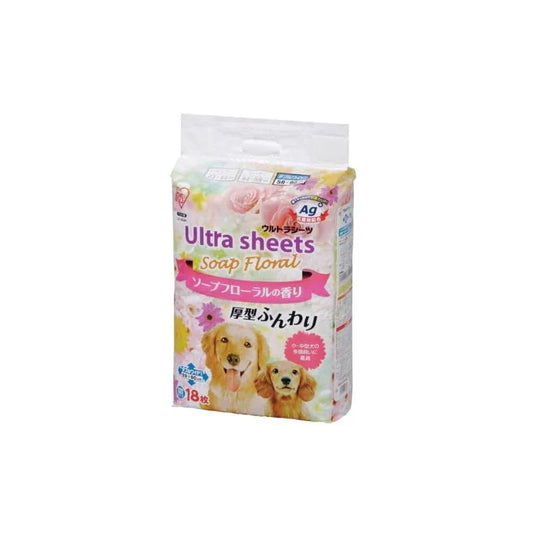 【即納】アイリスオーヤマ ペットシーツ 厚型 香り付き 抗菌 銀イオン Ag+配合 中型犬大型犬 ソープフローラルの香り ダブルワイド 18枚入