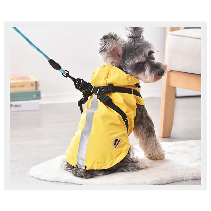 レインコート 服 ドッグウェア 一体型 ウェア 犬 フード付 ハーネス 中型犬 ペット ドッグ 猫 小型犬