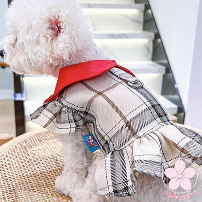 万能流行感 ペット 服 安い 犬 春 夏 秋 チェック 柄 ワンピース かわいい 可愛い ハイブランド 猫 ドッグウェア