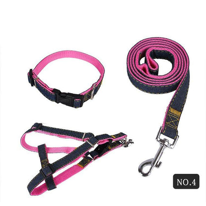 新商品プロモーション，数量限定 ペット用　犬用 ハーネスと首輪とリード ３点セット ベルト式ハーネス ストレス軽減 歩行補助 ハーネスと首輪はバックル開閉 簡単着脱 簡単サイペット用　犬用