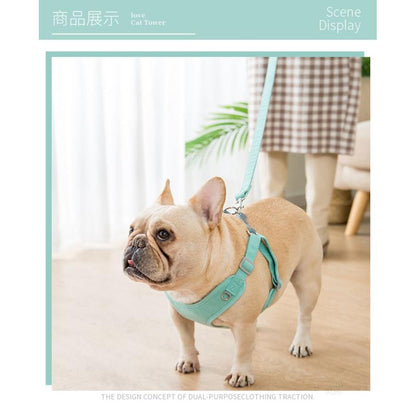 新商品プロモーション，数量限定 新品 犬猫用胸当て＆ハーネス＆リードセット ペット胸当て ペットリード 犬猫用品 ペットグッズ 犬猫リード 胴輪 引きひも 夜反射 通気性 抜けない新品 犬猫用胸当て