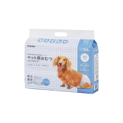 <a href="https://www.qoo10.jp/gmkt.inc/Search/brand.aspx?brandno=49458" target="_blank" class="title_brand" id="btn_brand" title="アイリスオーヤマ">アイリスオーヤマ</a>速達　アイリスオーヤマ ペット用おむつ XSサイズ 64枚入り 2個セット　コストコ