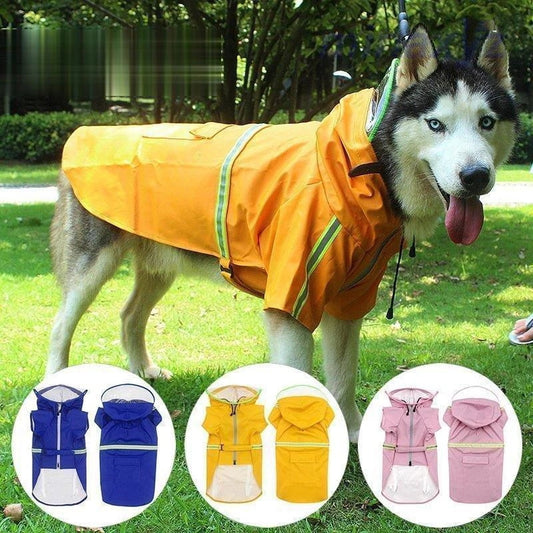 犬 レインコート レインポンチョ カッパ レイングッズ ペット用品 ペット服 犬用 フード付き 防水加工 防風 大型犬用 中型犬 着せやすい かわいい ペット雨具