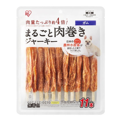 <a href="https://www.qoo10.jp/gmkt.inc/Search/brand.aspx?brandno=49458" target="_blank" class="title_brand" id="btn_brand" title="アイリスオーヤマ">アイリスオーヤマ</a>P-IJ-GT11 まるごと肉巻きジャーキー ガム (11本)