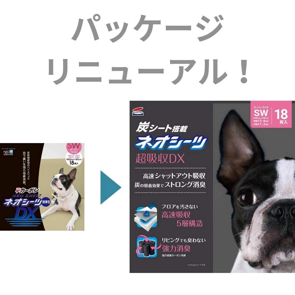 ネオ・ルーライフ ネオシーツ カーボン DX ペットシーツ スーパーワイド 18枚入×4袋 全72枚 (ケース販売)