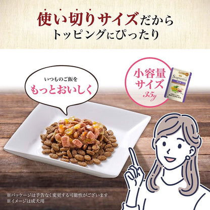 <a href="https://www.qoo10.jp/gmkt.inc/Search/brand.aspx?brandno=56208" target="_blank" class="title_brand" id="btn_brand" title="シュプレモ">シュプレモ</a>ニュートロ　シニア犬用　ミニパウチ　３５ｇX４８袋　お一人様２点限り　ＣＲＣ45―02―53―10―00