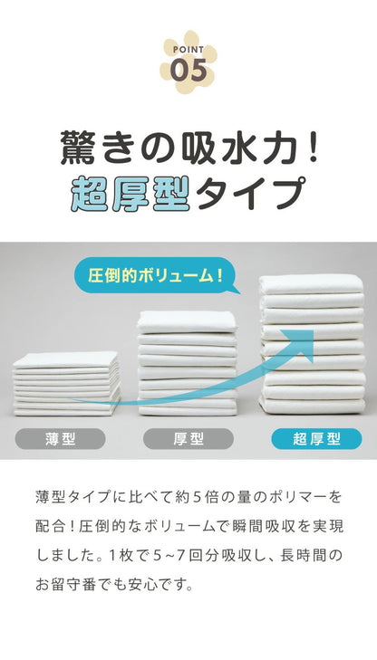 <a href="https://www.qoo10.jp/gmkt.inc/Search/brand.aspx?brandno=134820" target="_blank" class="title_brand" id="btn_brand" title="リコメン堂">リコメン堂</a>ペットシーツ レギュラー 800枚 ワイド 400枚 スーパーワイド 200枚 超厚型 炭入り 大容量 超吸収 消臭 脱臭 抗菌 使い捨て まとめ買い 高吸収ポリマー すべり止め 業務用 犬 猫 犬用