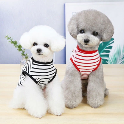 夏用 ストライプ薄手ベスト 通気性抜群 ビションフリーゼ シュナウザー 犬 服 犬 服 犬服 犬の服 ペット用品 ハーネス 小型犬