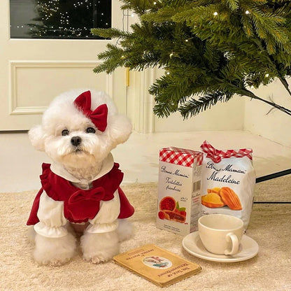 ペット服 クリスマススカート秋冬小型犬ペット猫服