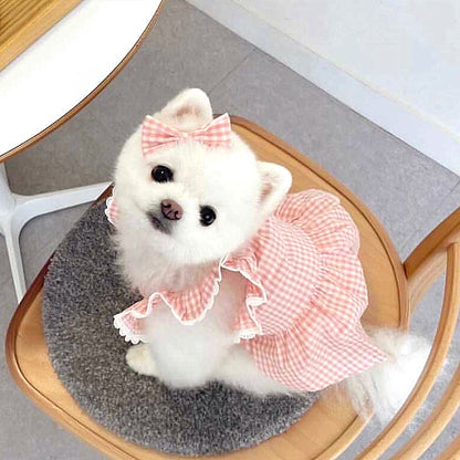 [犬 服]犬 洋服 ins人気商品 ペット夏犬スリングレースドレス子犬猫服薄いスタイル