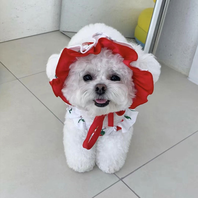 工ガ割-犬服可愛いチェリー水着ワンピース中小型犬子猫服ペット服