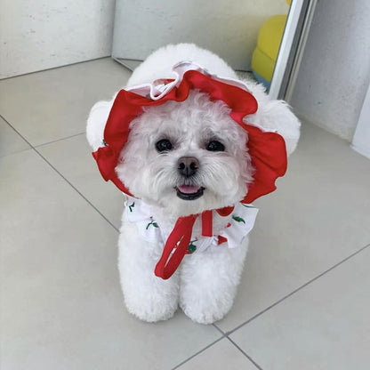 工ガ割-犬服可愛いチェリー水着ワンピース中小型犬子猫服ペット服