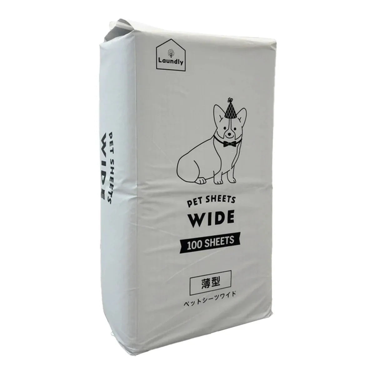 <a href="https://www.qoo10.jp/gmkt.inc/Search/brand.aspx?brandno=126282" target="_blank" class="title_brand" id="btn_brand" title="Laundly">Laundly</a>最短翌日到着 ペットシーツ 小分け 薄型 ペットシート ワイド 100枚 レギュラー 200枚 スーパーワイド50枚 小分け容量 トイレシーツ 超薄型タイプ 1回使い捨て 犬 猫 トイレ シー