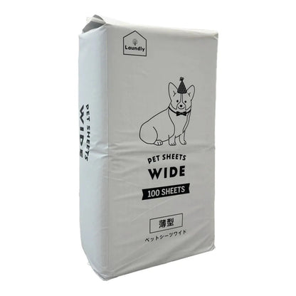 <a href="https://www.qoo10.jp/gmkt.inc/Search/brand.aspx?brandno=126282" target="_blank" class="title_brand" id="btn_brand" title="Laundly">Laundly</a>最短翌日到着 ペットシーツ 小分け 薄型 ペットシート ワイド 100枚 レギュラー 200枚 スーパーワイド50枚 小分け容量 トイレシーツ 超薄型タイプ 1回使い捨て 犬 猫 トイレ シー