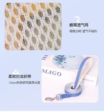 2点セット お出かけ ネコ用ハーネス シンプル ペットハーネス 胴輪 リード 簡単装着 お散歩 小型犬 猫用 犬 ハーネスリードセット ハーネス リーシュ 軽量 犬用ハーネス ペット用品 中型犬 犬用